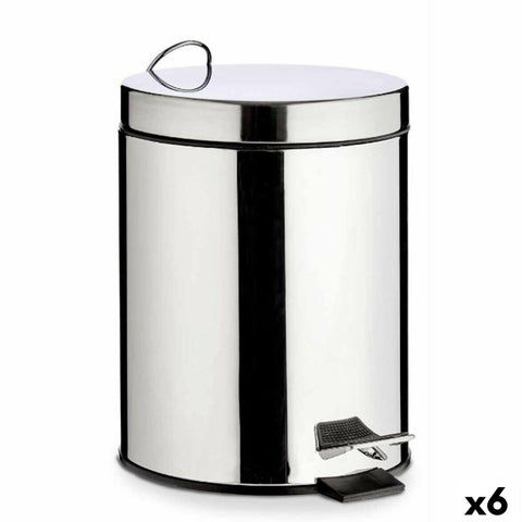 Pedal bin Berilo 92212 92212 Silver Stainless steel Plastic 3 L (6 Units)