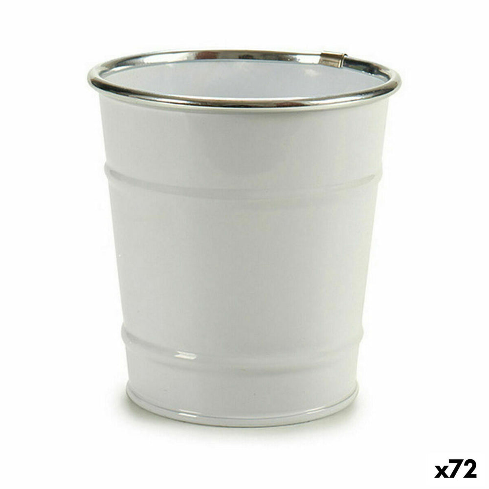 Macetero Ibergarden Blanco Plateado Zinc Cubo 10,5 x 10,5 x 10,5 cm (72 Unidades)