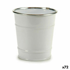 Vaso Ibergarden Bianco Argentato Zinco Secchio 10,5 x 10,5 x 10,5 cm (72 Unità)