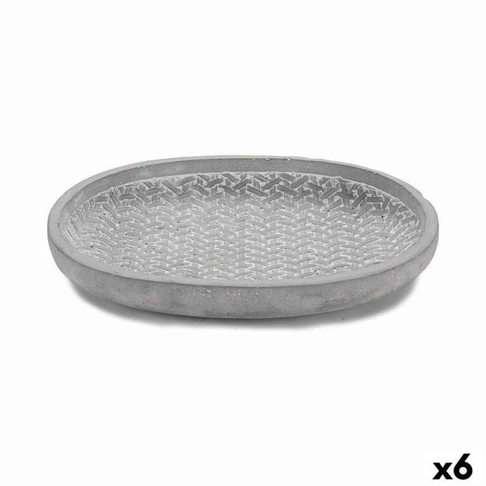 Piatto per Vaso Ibergarden Grigio Cemento Con rilievo 28 x 4 x 23 cm (6 Unità)