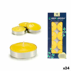 Set di Candele Ibergarden Giallo Metallo Cera Citronella 7,5 x 19 x 1,5 cm (24 Unità)