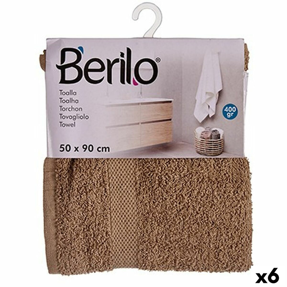 Bath towel Berilo 89661 89661 Camel 80 % cotton 20 % Polyester 50 x 90 cm 25 x 3 x 22 cm (6 Units)