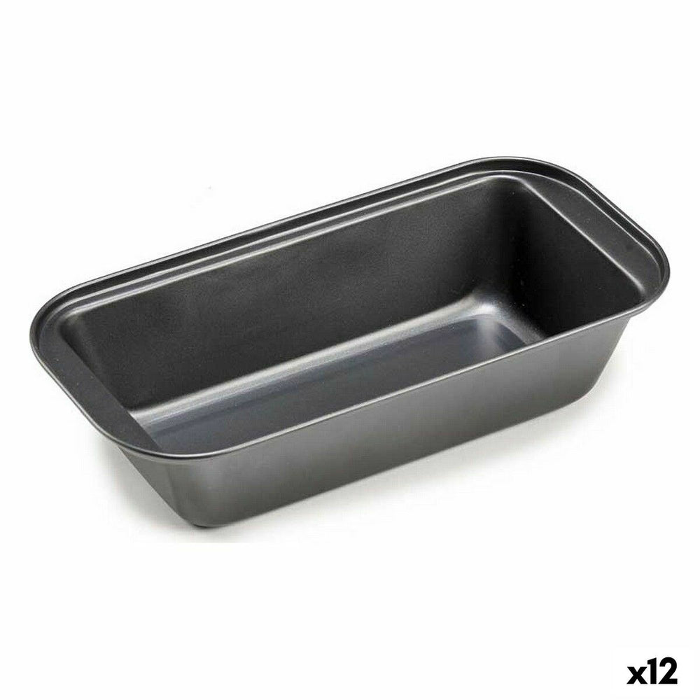 Stampo Rettangolare Kinvara Grigio scuro Metallo Acciaio al carbonio 25 x 6,2 x 13 cm 13 x 6,2 x 25,3 cm (12 Unità)