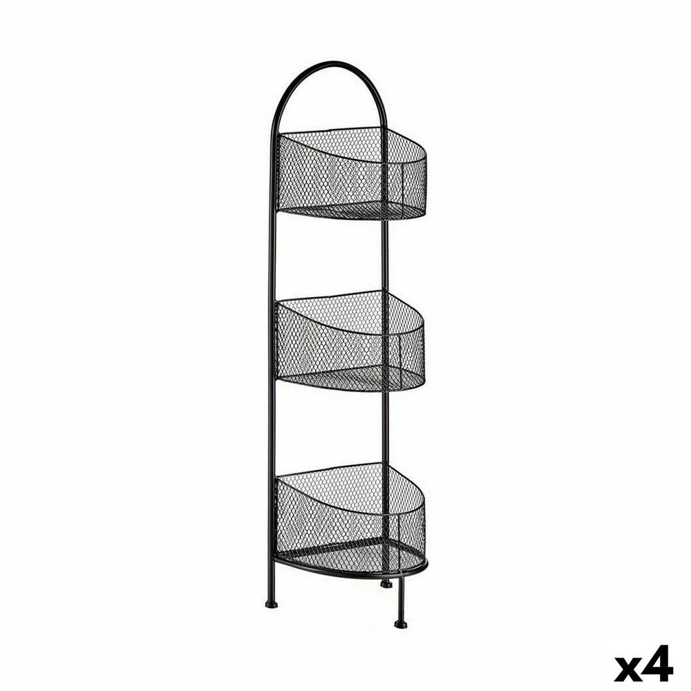 Estantería Gift Decor Negro Metal 21,2 x 97 x 28,5 cm (4 Unidades)