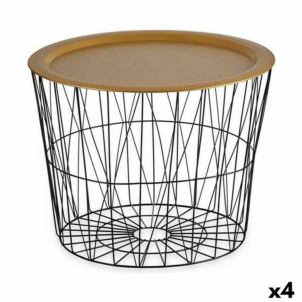 Tavolo aggiuntivo Gift Decor Nero Dorato 62 x 45,5 x 62 cm (4 Unità)