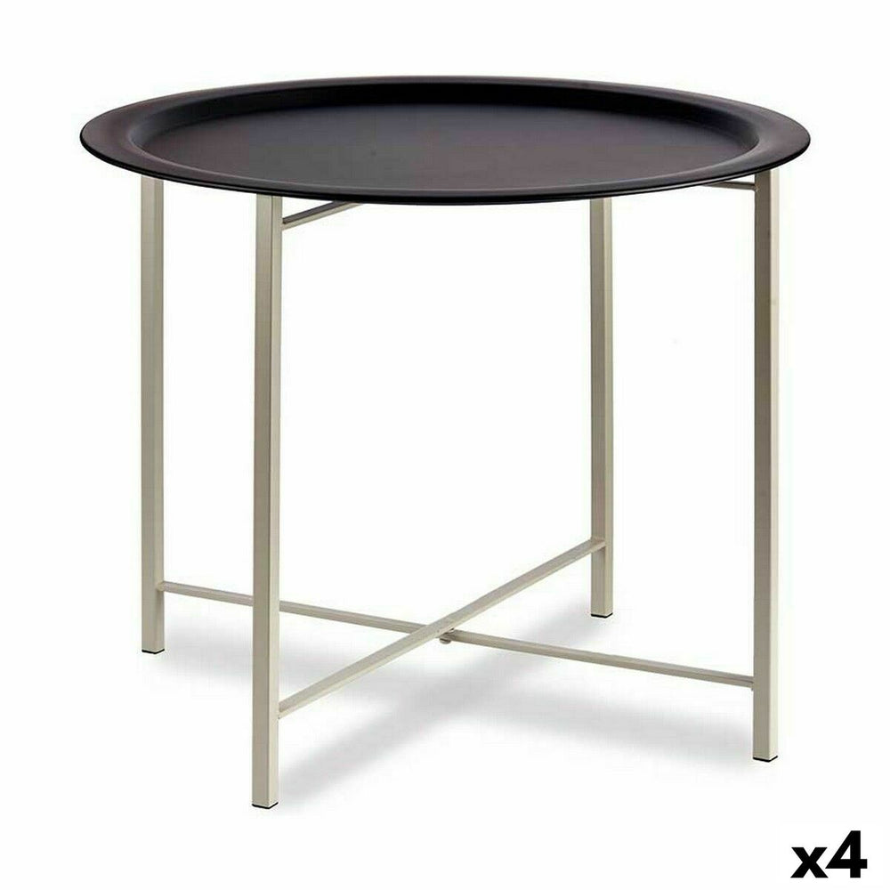 Tavolo aggiuntivo Gift Decor Bianco Nero 62 x 48,5 x 62 cm (4 Unità)