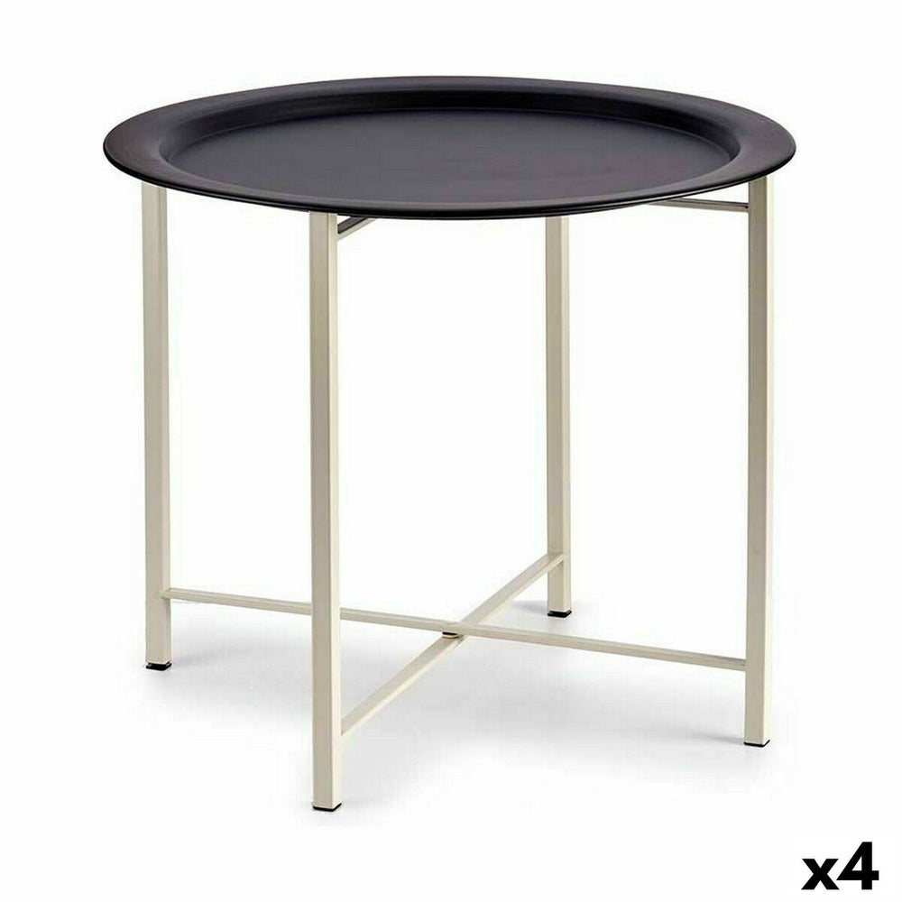 Tavolo aggiuntivo Gift Decor Bianco Nero 52 x 44 x 52 cm (4 Unità)