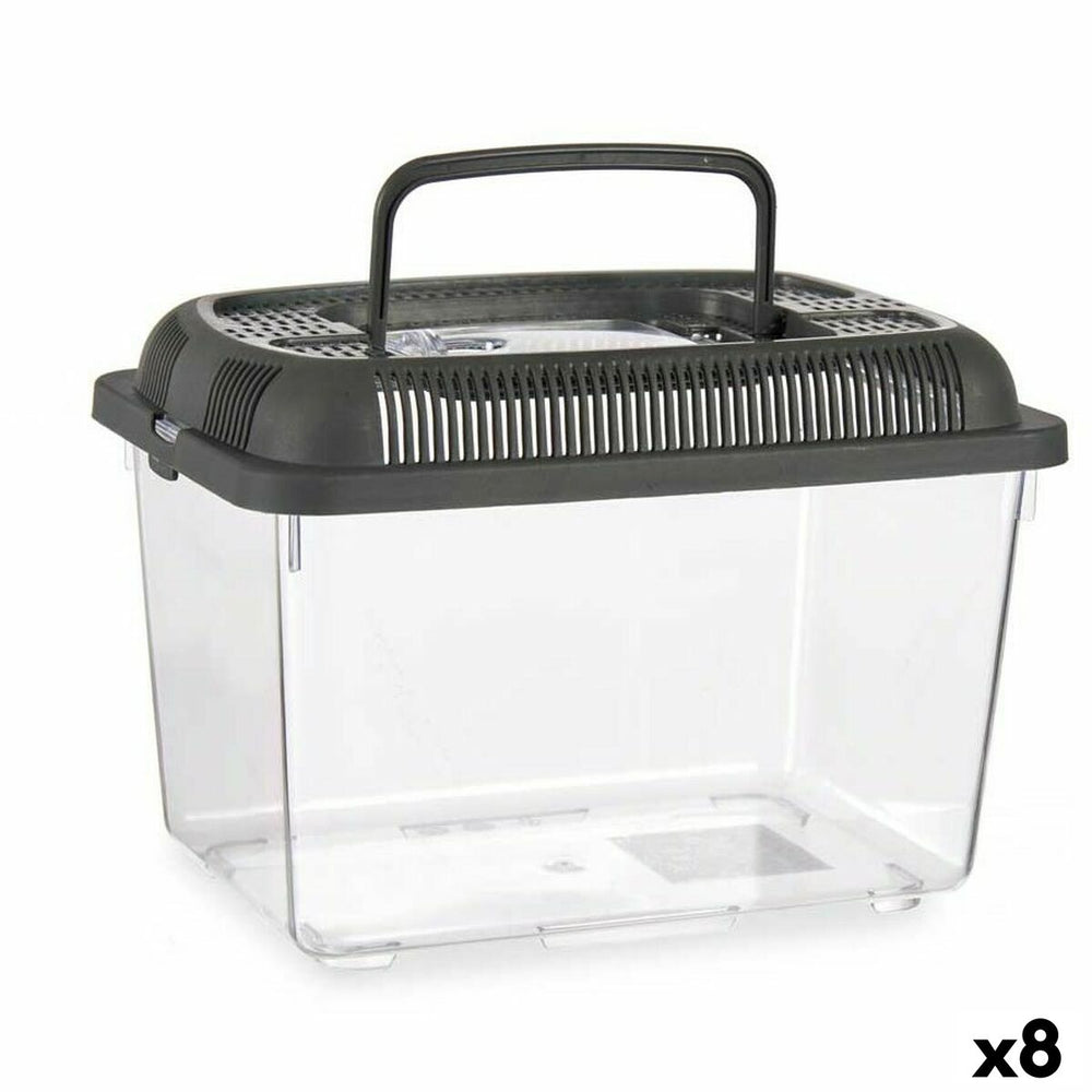 Pecera Mascow Gris Plástico 7 L 20 x 20 x 30 cm Con asa Grande (8 Unidades)