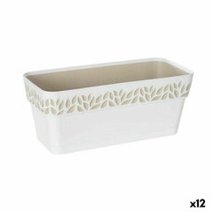 Vaso rettangolare da Balcone Stefanplast Cloe Bianco Plastica 13,3 x 12,3 x 29,3 cm (12 Unità)