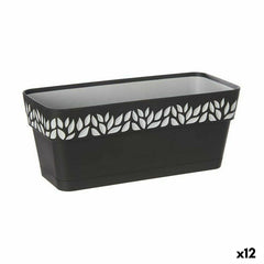 Vaso rettangolare da Balcone Stefanplast Cloe Antracite Plastica 13,3 x 12,3 x 29,3 cm (12 Unità)