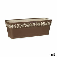 Vaso rettangolare da Balcone Stefanplast Gaia Marrone Plastica 18 x 17 x 49,5 cm 49,5 x 17 x 18 cm (12 Unità)