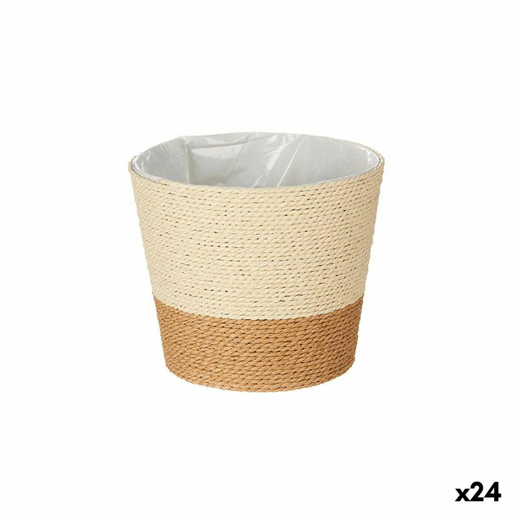 Vaso Ibergarden Marrone Corda Plastica 19,5 x 17,5 x 19,5 cm 19,5 x 16,5 x 19,5 cm (24 Unità)