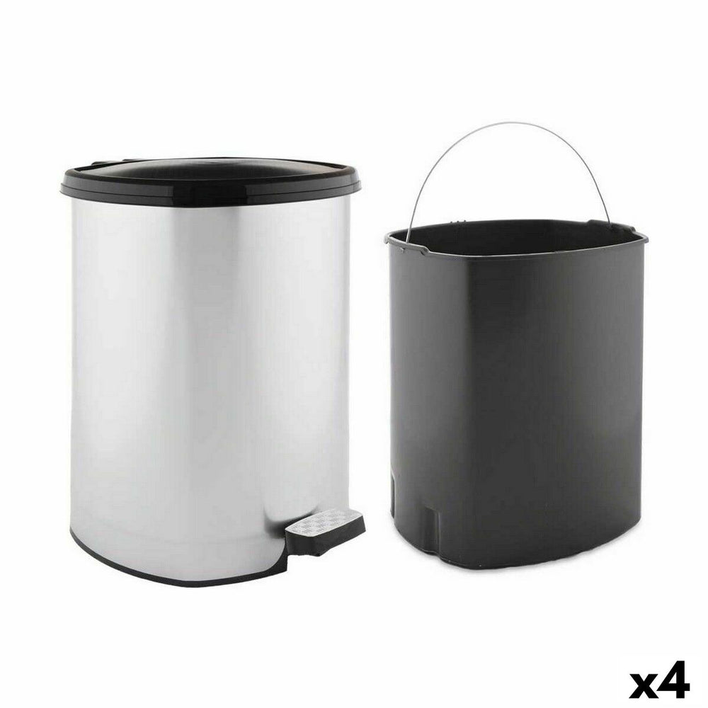 Cestino a pedale Berilo D002-1 D002-1 Argentato Plastica 20 L (4 Unità)