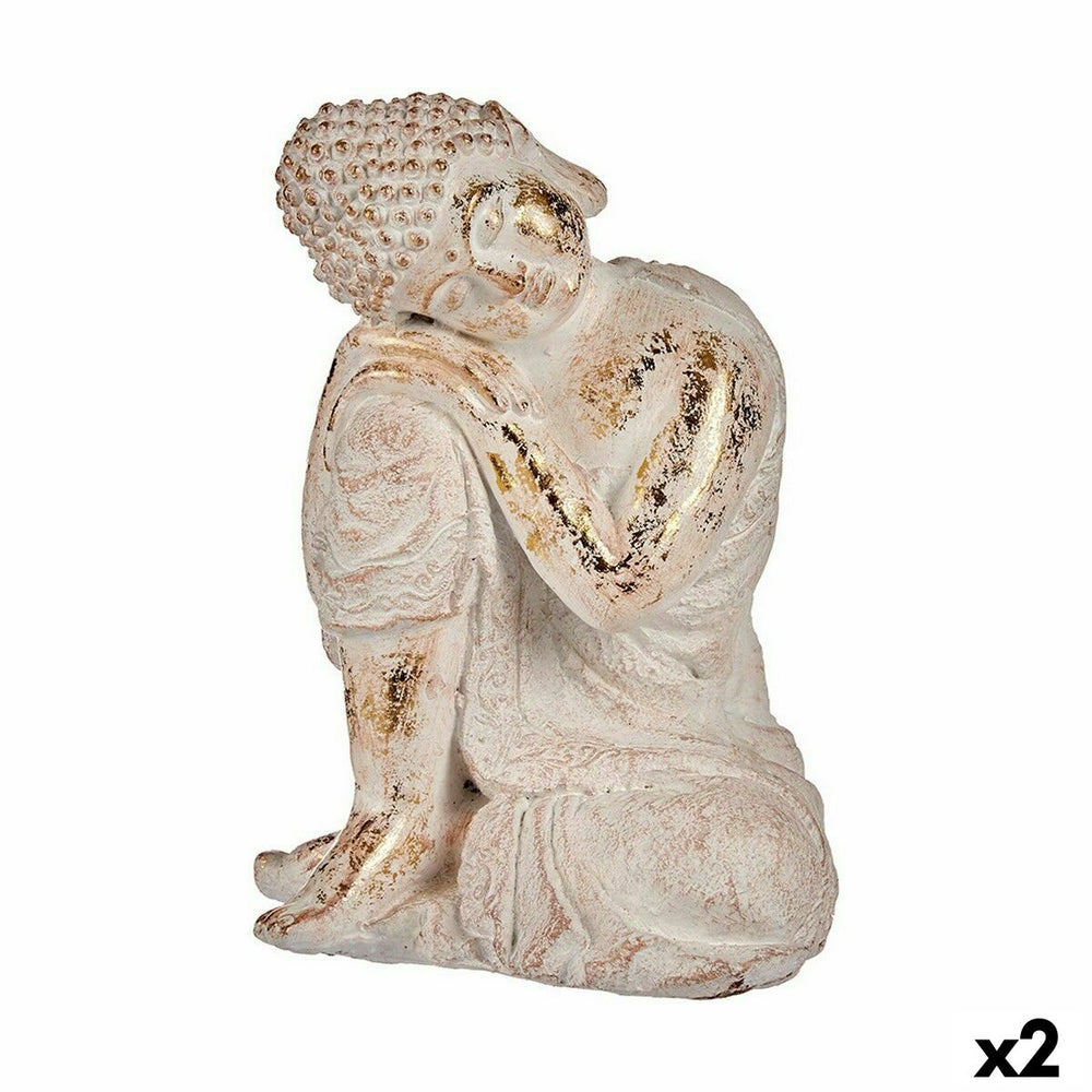 Statua Decorativa da Giardino Ibergarden Poliresina Buddha 23 x 33 x 26 cm (2 Unità)