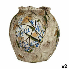 Statua Decorativa da Giardino Ibergarden Poliresina Vaso 27 x 27 x 27 cm (2 Unità)