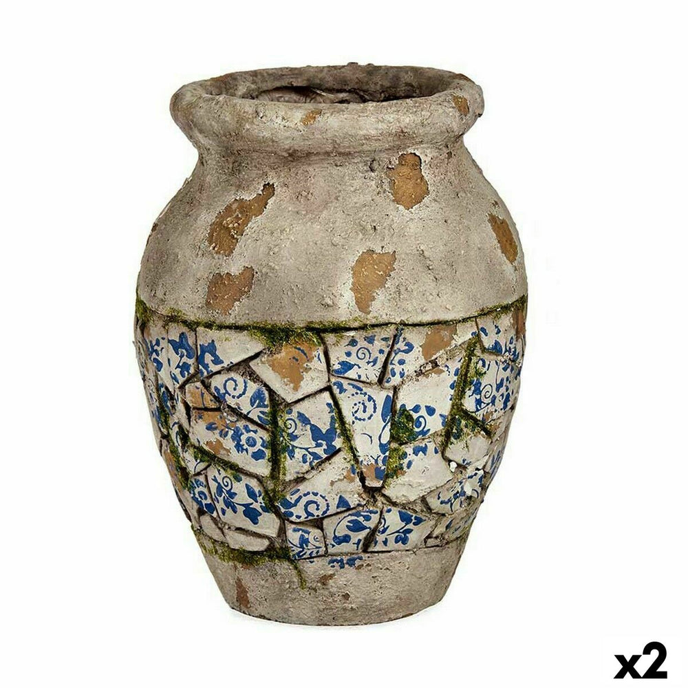 Statua Decorativa da Giardino Ibergarden Poliresina Vaso 25 x 32,5 x 25 cm (2 Unità)