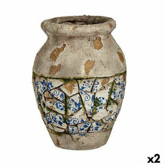 Statua Decorativa da Giardino Ibergarden Poliresina Vaso 25 x 32,5 x 25 cm (2 Unità)