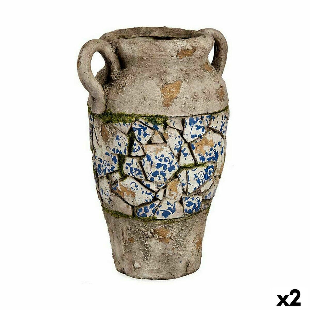 Statua Decorativa da Giardino Ibergarden Poliresina Vaso 21 x 34,5 x 28 cm (2 Unità)