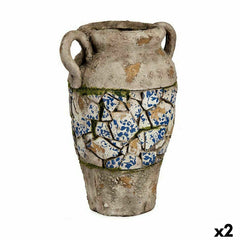 Statua Decorativa da Giardino Ibergarden Poliresina Vaso 21 x 34,5 x 28 cm (2 Unità)