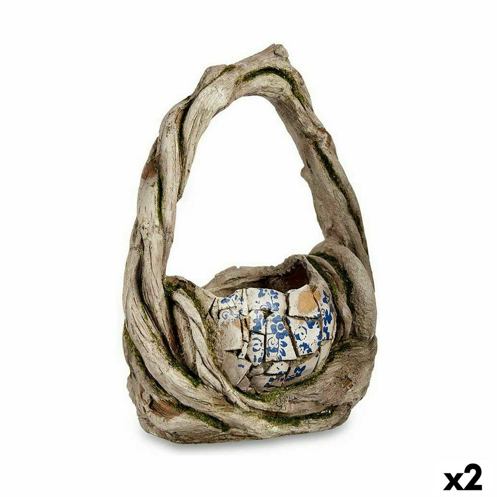 Statua Decorativa da Giardino Ibergarden Poliresina Vaso 17 x 44 x 34,5 cm (2 Unità)