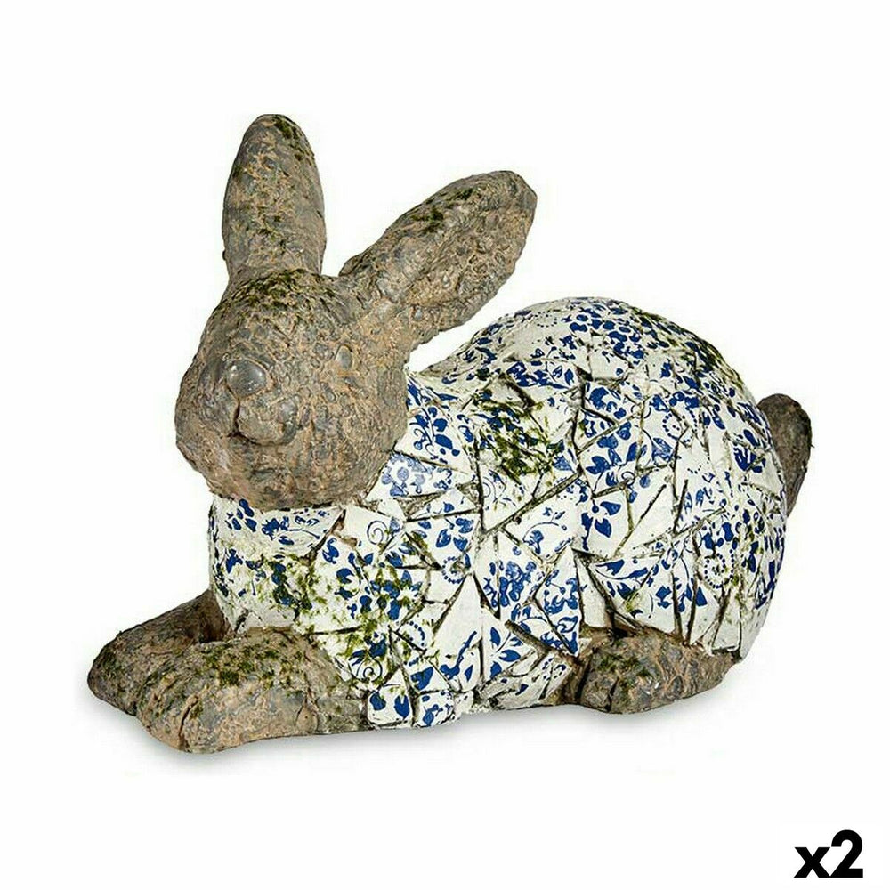 Statua Decorativa da Giardino Ibergarden Poliresina Coniglio 20 x 29 x 40,5 cm (2 Unità)