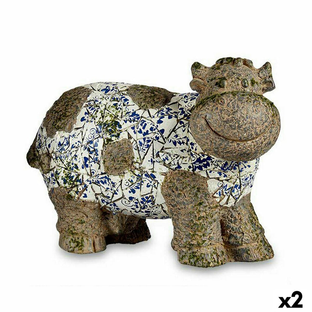 Statua Decorativa da Giardino Ibergarden Poliresina Mucca 18,5 x 33,5 x 46,5 cm (2 Unità)
