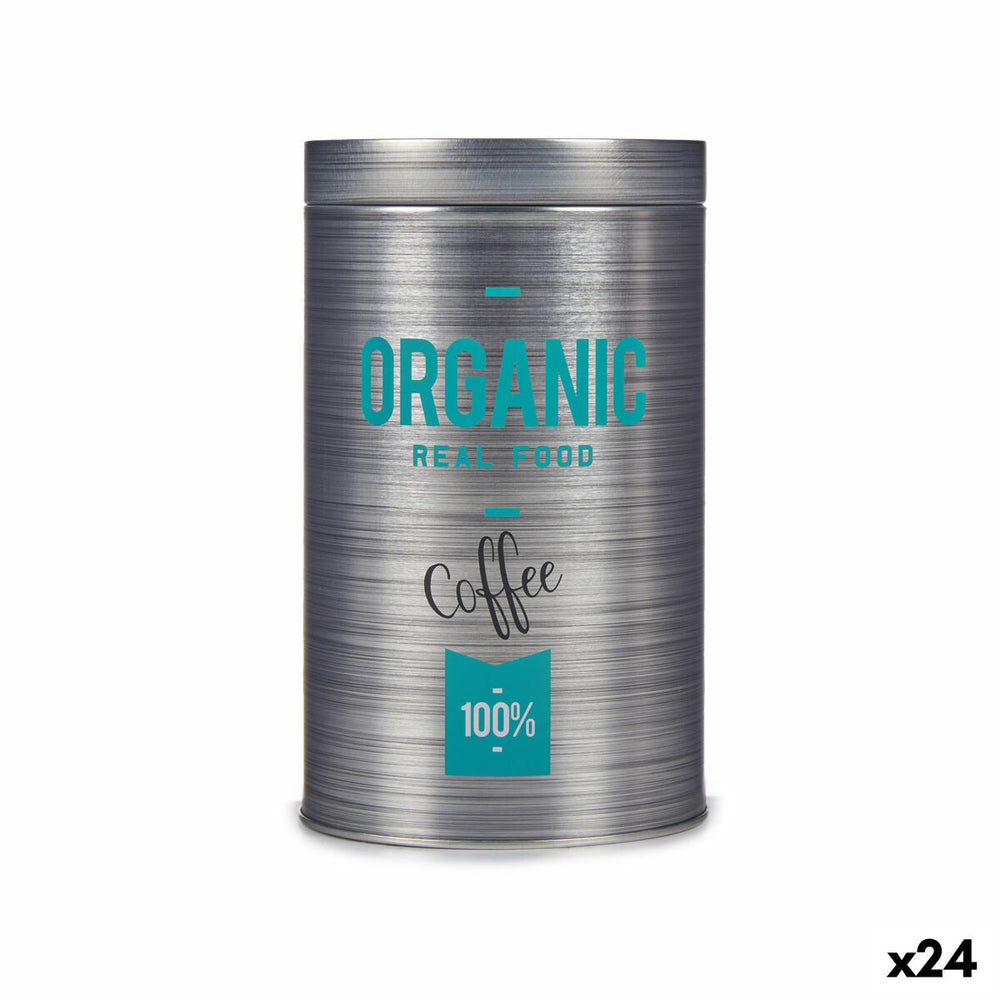 Barattolo in Metallo Kinvara Organic Grigio Latta 10,4 x 18,2 x 10,4 cm Caffè (24 Unità)