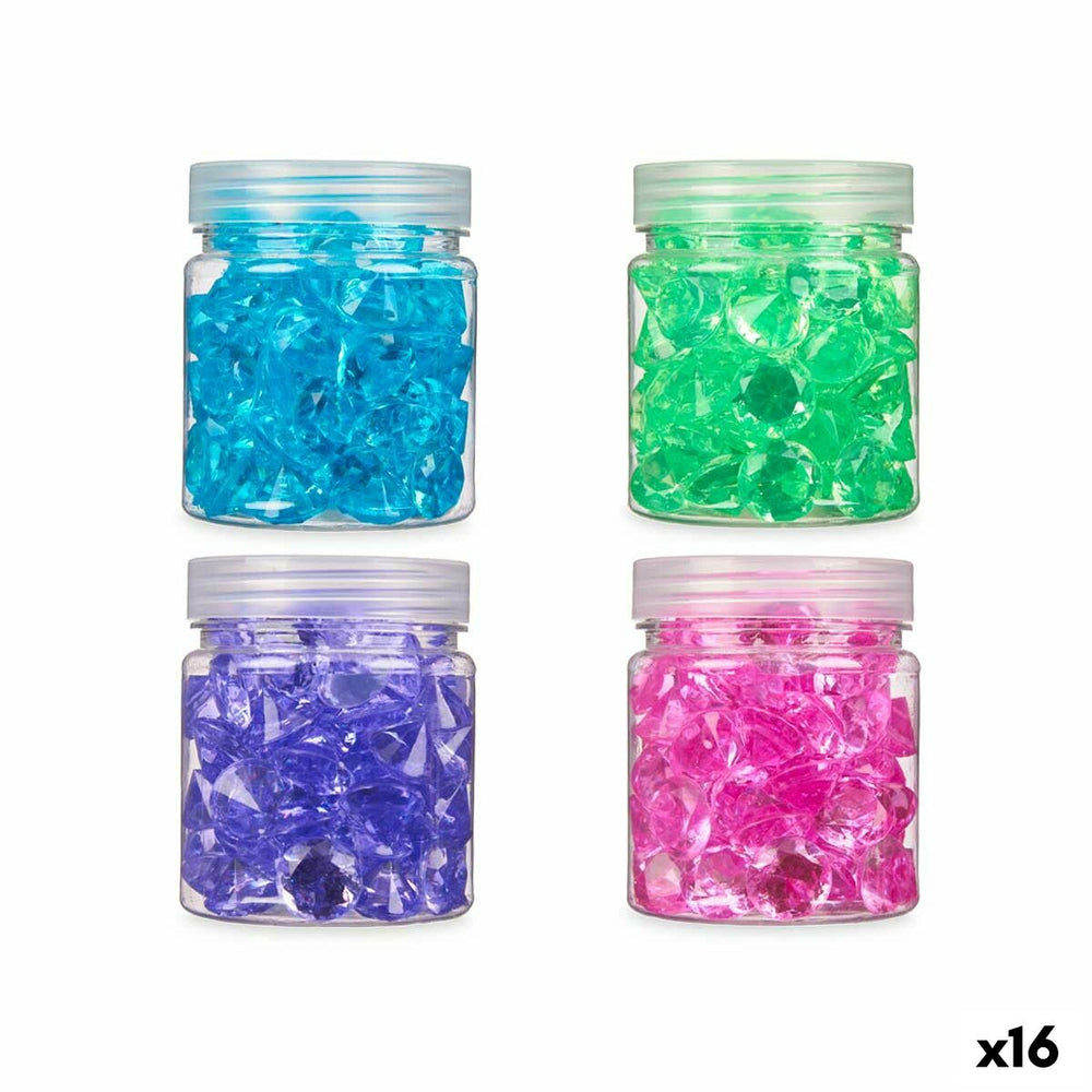 Pietre Decorative Gift Decor Azzurro Verde Viola Rosa 150 g Diamante (16 Unità)