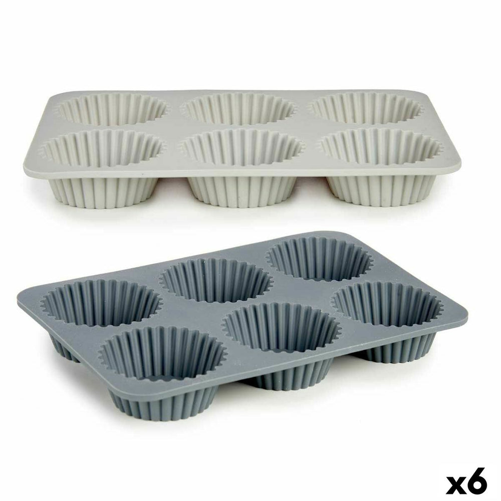 Teglia per Muffin Kinvara Grigio chiaro Grigio scuro 25,5 x 3 x 17,5 cm Muffin (6 Unità)