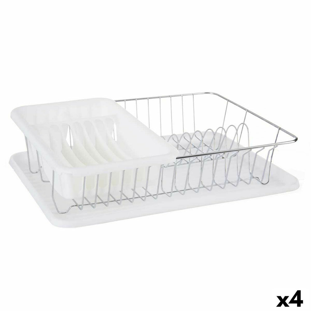 Scolapiatti da Lavandino Kinvara Bianco 43,5 x 11 x 33,5 cm (4 Unità)
