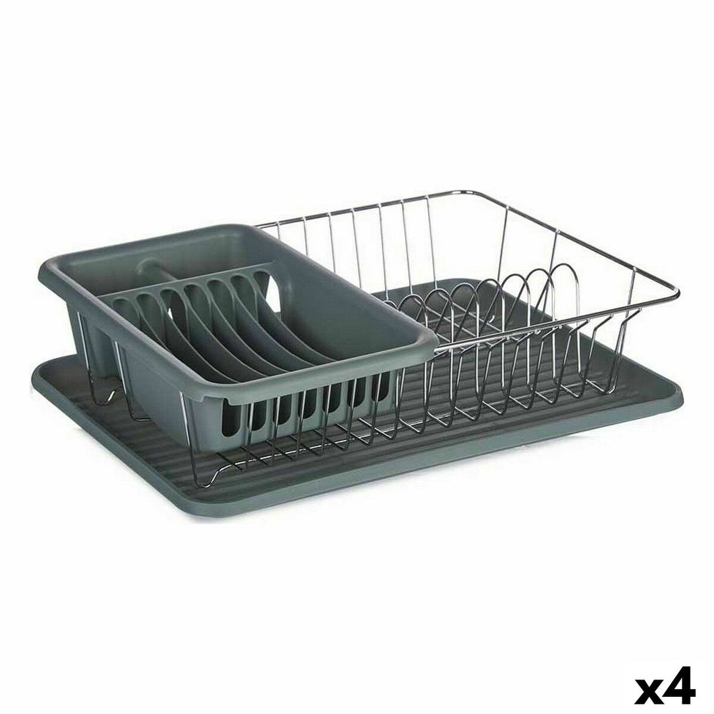 Scolapiatti da Lavandino Kinvara Grigio 43,5 x 11 x 33,5 cm (4 Unità)