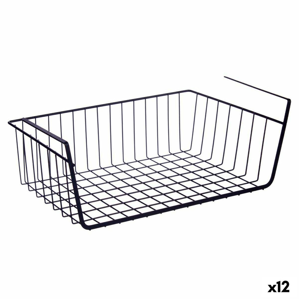Cestino per Mobile della Cucina Kinvara Nero Metallo Ferro 42 x 14 x 26 cm 45 x 32 x 28 cm (12 Unità)