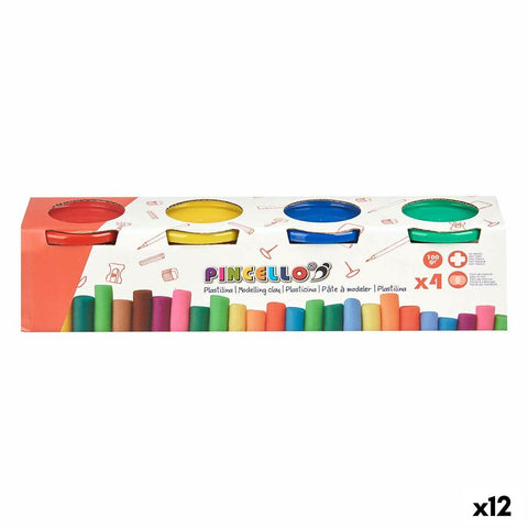 Set di Plastilina Pincello 502 Giallo Azzurro Rosso Verde (12 Unità)