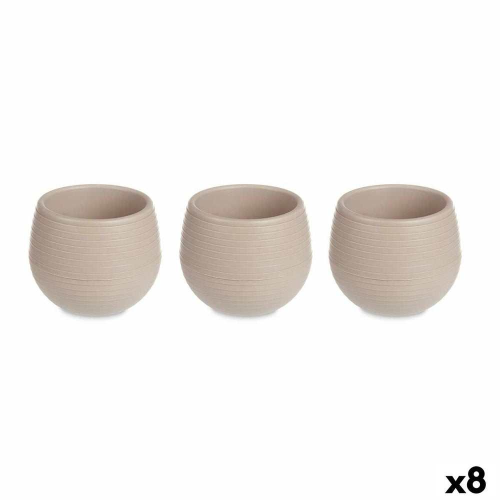 Set di Vasi Ibergarden Taupé Plastica 8 x 8 x 7 cm (8 Unità)