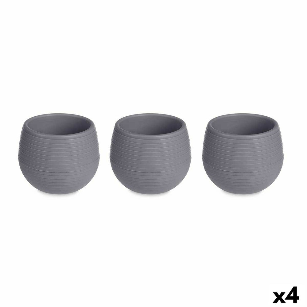 Set di Vasi Ibergarden Antracite Plastica 16,5 x 16,5 x 14,5 cm 51,5 x 14,5 x 16,5 cm (4 Unità)