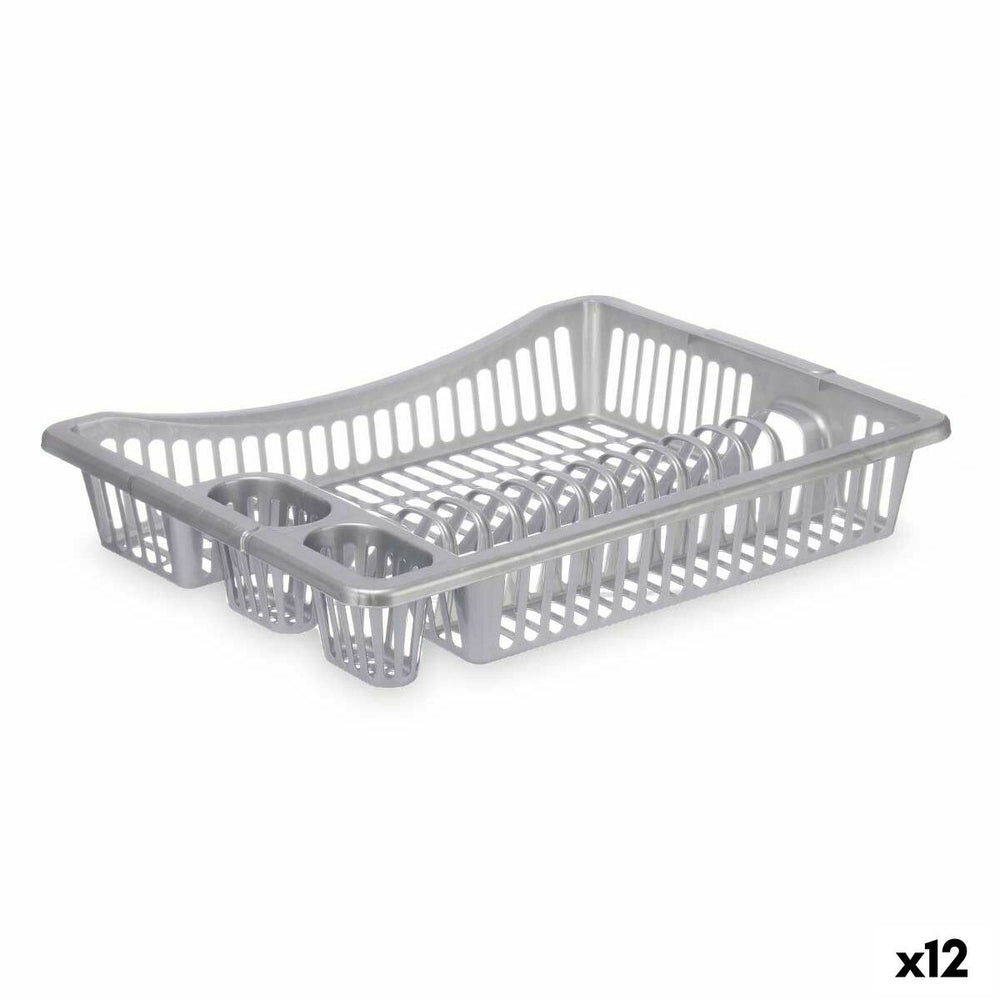 Scolapiatti da Lavandino Kinvara Argentato 46 x 8 x 36 cm (12 Unità)