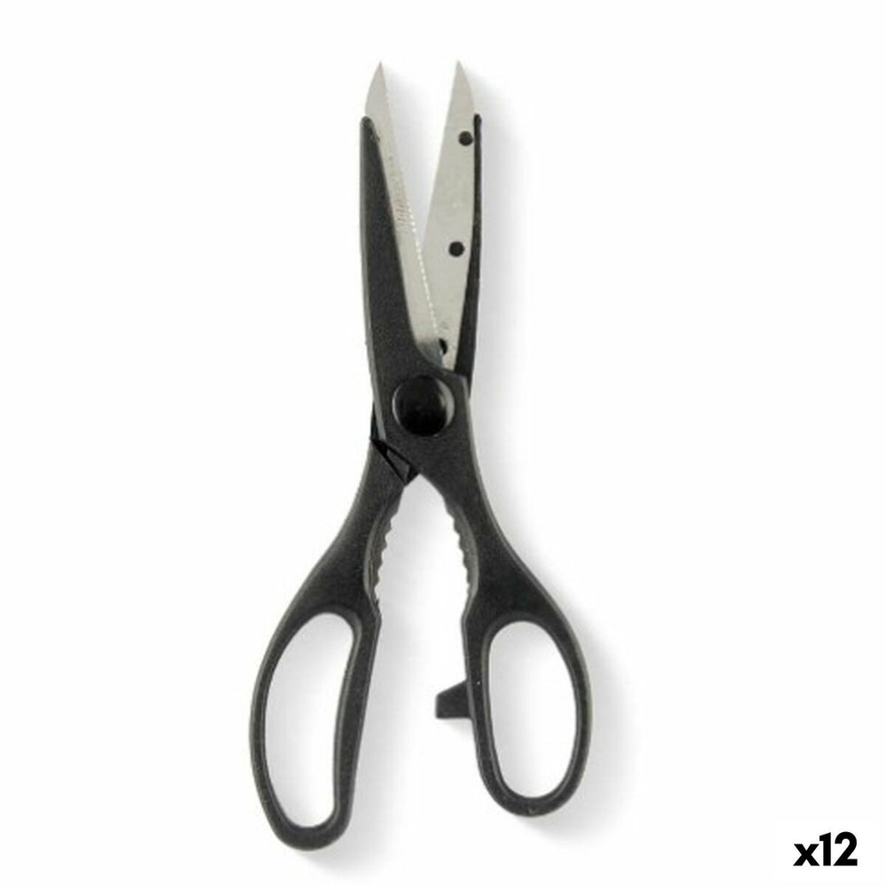 Forbici da Cucina Kinvara Nero Argentato Acciaio inossidabile 7,5 x 21 x 1 cm (12 Unità)