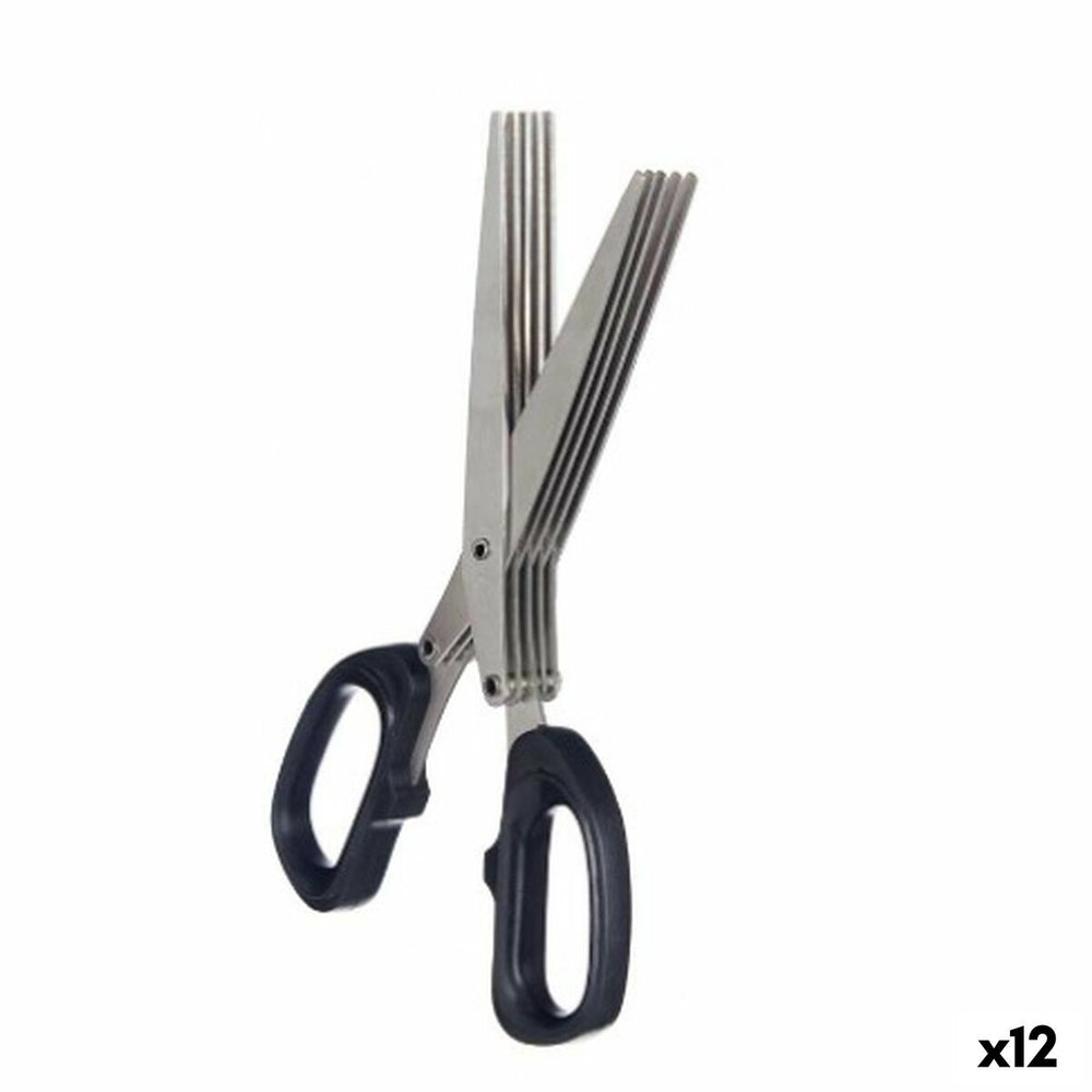 Forbici da Cucina Kinvara Nero Argentato Metallo ABS 7 x 18,5 x 1,7 cm (12 Unità)
