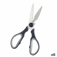 Forbici da Cucina Kinvara Nero Argentato Acciaio inossidabile 8,5 x 21 x 1,5 cm (12 Unità)