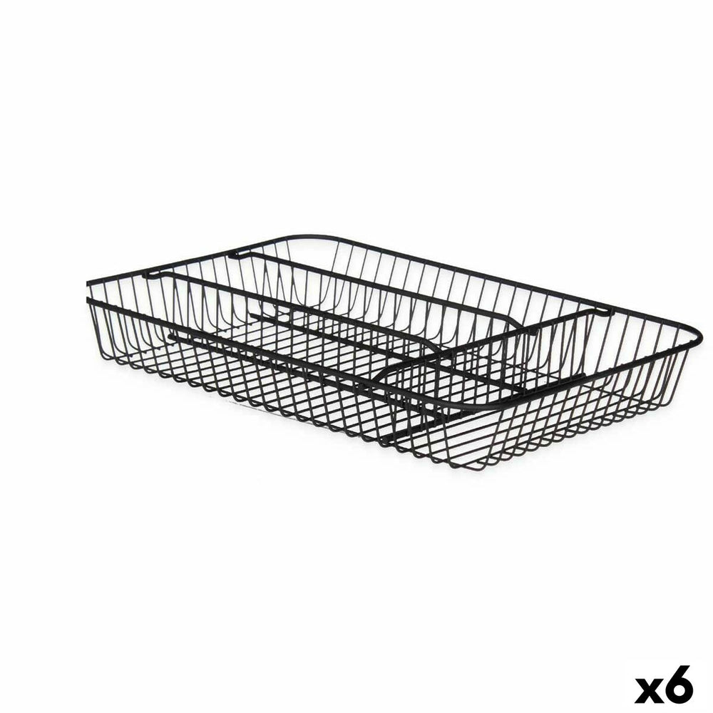 Cutlery Organiser Kinvara Black Metal 26 x 4,7 x 35,5 cm 26 x 5,5 x 35,5 cm (6 Units)