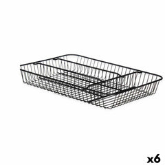 Vassoio Portaposate Kinvara Nero Metallo 26 x 4,7 x 35,5 cm 26 x 5,5 x 35,5 cm (6 Unità)