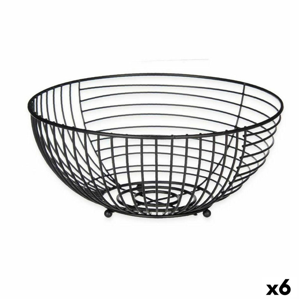 Frutero Kinvara W7728-1P Negro Metal 28 x 12 x 28 cm (6 Unidades)