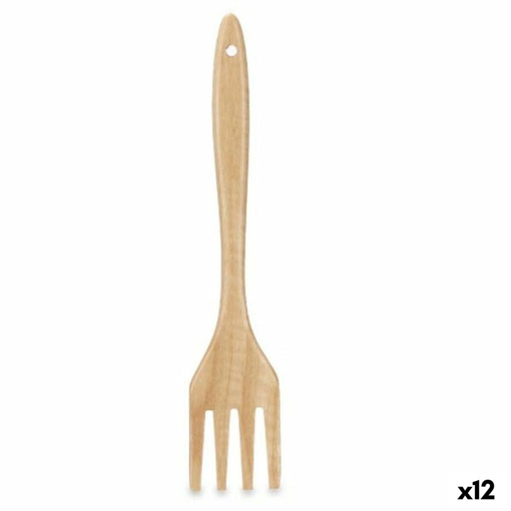 Paleta de Cocina Kinvara Madera 7 x 35 x 2 cm Tenedor (12 Unidades)