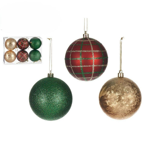 Set di palline di Natale Krist+ 6X12778 Multicolore Plastica Ø 8 cm