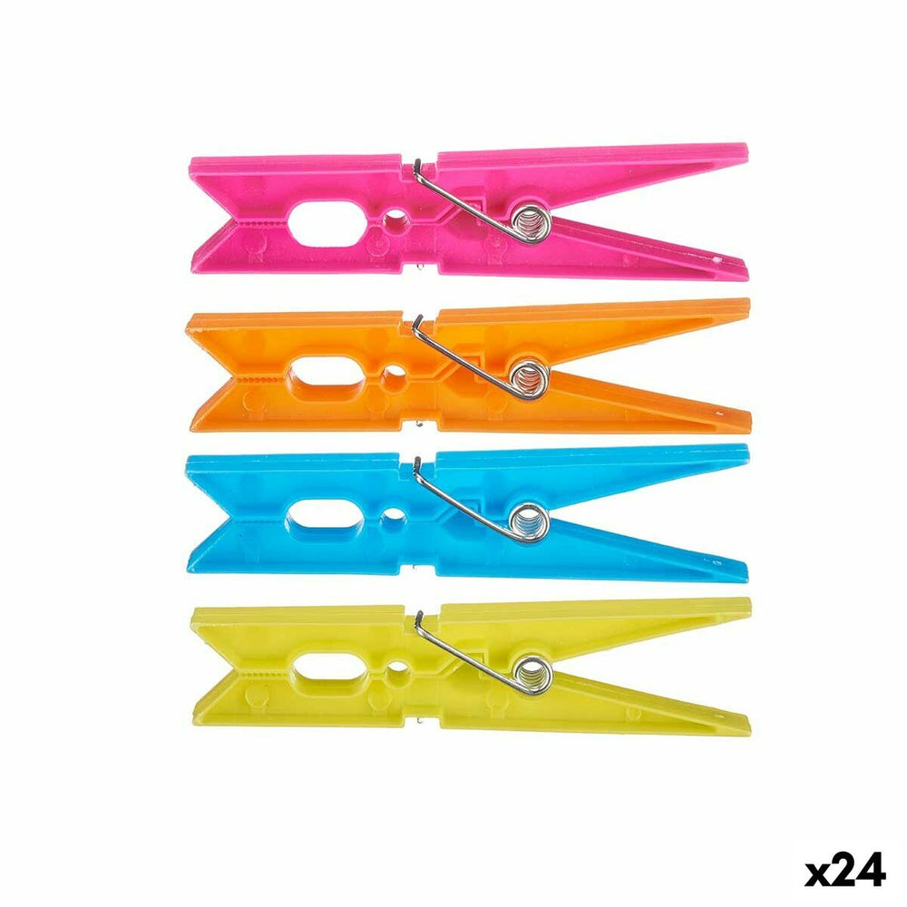 Mollette per Panni Multicolore Plastica 15 x 29 x 4,5 cm 1,2 x 9,5 x 9,5 cm Set 24 Pezzi (24 Unità)