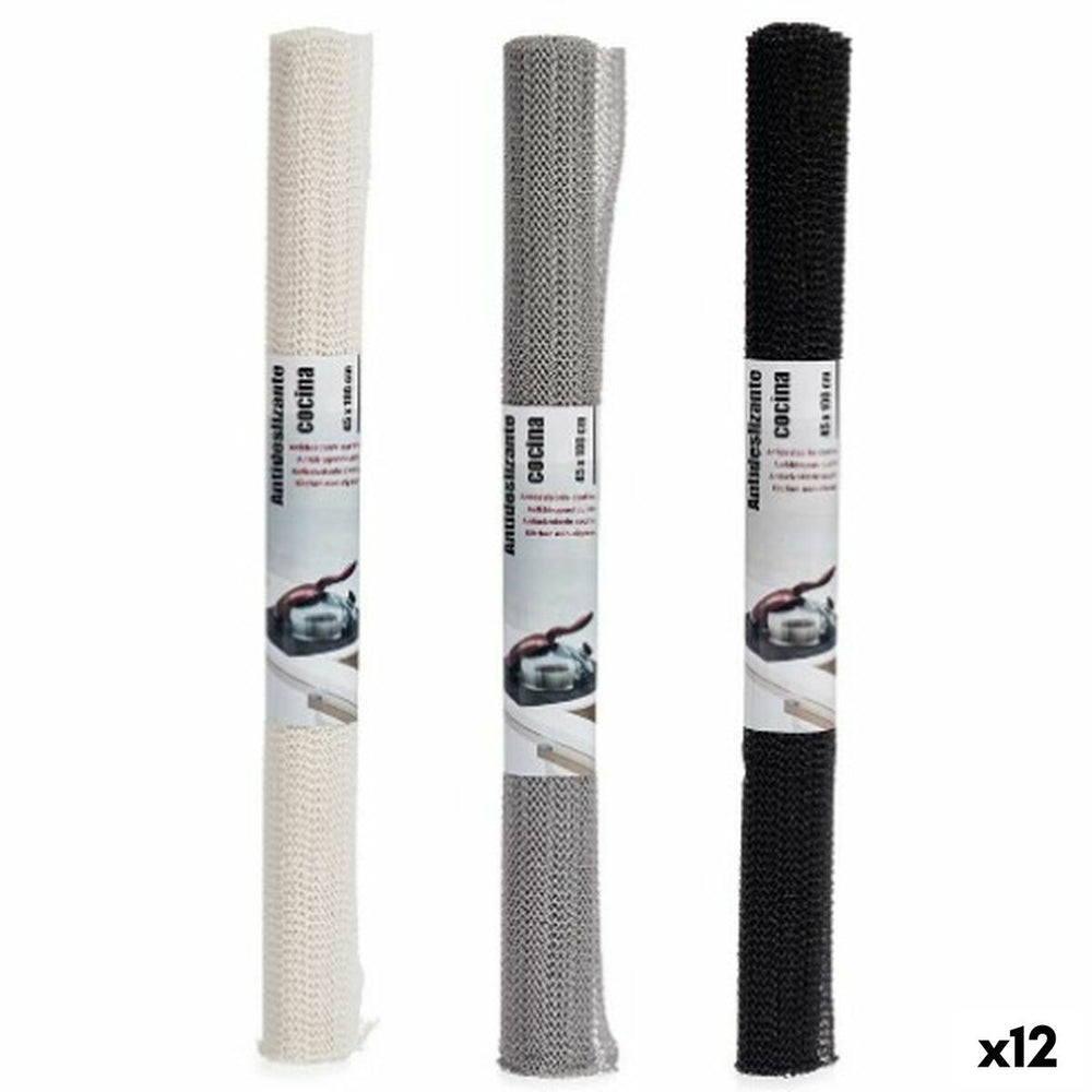 Non-slip Mat Kinvara White Black Grey Rubber 45 x 0,1 x 100 cm 4,5 x 45 x 4,5 cm (12 Units)