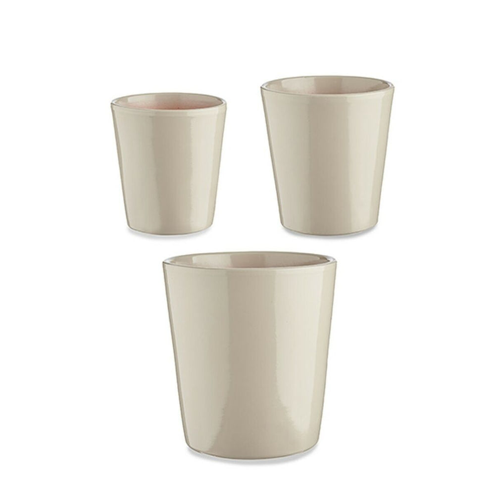 Set de Macetas Ibergarden Gris Arcilla Cónica Ø 14 cm Ø 22 cm Ø 17 cm 22,5 x 21 x 22,5 cm 3 Piezas