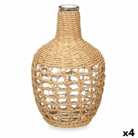 Garrafa Decorativa Marrón Cristal 17 x 31 x 17 cm (4 Unidades)