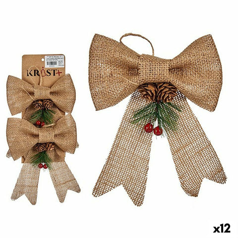 Set di Addobbi di Natale Krist+ 65563 Marrone Rosso Verde 14 x 3 x 19 cm Fiocco (12 Unità)