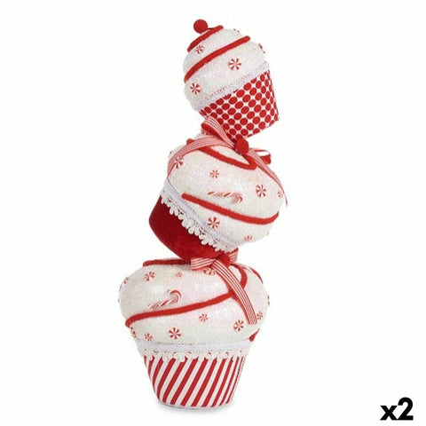 Decorazione Natalizia Krist+ D012131589-1MUL Bianco Rosso Torre Torta 20 x 50 x 20 cm (2 Unità)